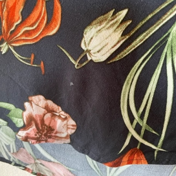 Lulus | Magdalena Navy Blue Floral Print Wrap High-Waist Maxi Skirt | Size S - Picture 10 of 13